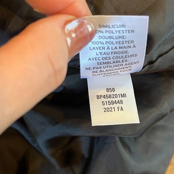 BP + Wildfang Black Mini Skirt Faux Patent Leather Small Button Front NEW NWT - Picture 4 of 9